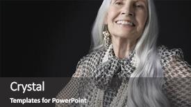  Presentation with long hair - Amazing slides having woman with long gray hair backdrop and a dark gray colored foreground
