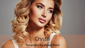  Presentation with long hair - Colorful slide deck enhanced with woman with long hair smokey backdrop and a  colored foreground