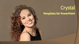  Presentation with hair color - PPT theme with woman with long wavy hair background and a violet colored foreground