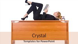  Presentation with paperwork - Theme with woman with lots of paperwork isolated on white background and a gold colored foreground