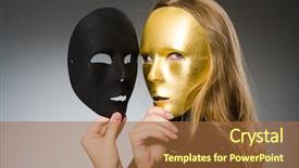  Presentation with mask - Presentation theme with woman with mask in funny concept background and a red colored foreground