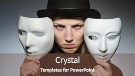  Presentation with mask - Theme with woman with mask in funny background and a  colored foreground