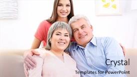  Presentation with hypertension at a young age - PPT theme featuring woman with middle aged parent background and a  colored foreground