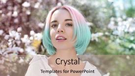  Presentation with mint - Audience pleasing PPT theme consisting of woman with mint color accent backdrop and a coral colored foreground