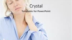  Presentation with pain - PPT layouts having osteoporosis shoulder painful - woman with neck pain background and a white colored foreground