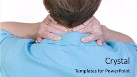  Presentation with pain - Audience pleasing slides consisting of woman with neck pain backdrop and a light blue colored foreground