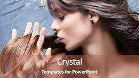  Presentation with young sing woman singing young - Presentation design featuring woman with nourished long hair background and a red colored foreground