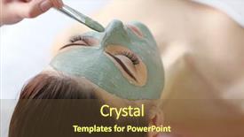  Presentation with young hackers in the concept - Audience pleasing presentation design consisting of woman with nutrient facial mask backdrop and a  colored foreground