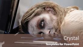  Presentation with xerox - PPT layouts enhanced with woman-with-open-eyes background and a violet colored foreground