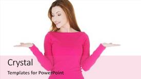  Presentation with praying hands on open bible - Cool new slide set with woman with open hands holding backdrop and a coral colored foreground