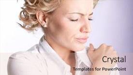  Presentation with shoulder pain - Audience pleasing theme consisting of woman with pain in her backdrop and a lemonade colored foreground