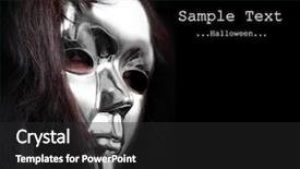  Presentation with hero mask woman - Colorful slide deck enhanced with woman with paper mask - unauthorized backdrop and a dark gray colored foreground