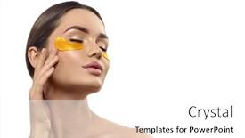  Presentation with healthy aging - Theme featuring woman-with-patches-under-eye background and a white colored foreground