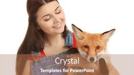  Presentation with fox - Theme having woman-with-pet-fox background and a coral colored foreground