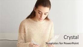  Presentation with instruction - PPT layouts consisting of woman with pills and instruction background and a lemonade colored foreground