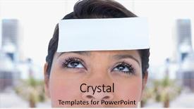  Presentation with blurr - PPT layouts featuring note on forehead against blurr background and a coral colored foreground