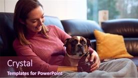  Presentation with home - Presentation enhanced with woman-with-prosthetic-arm background and a tawny brown colored foreground