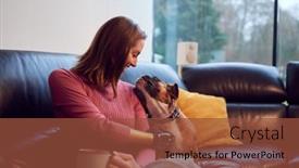  Presentation with coffee cup - Slide set with woman-with-prosthetic-arm background and a tawny brown colored foreground