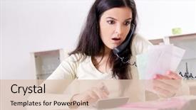  Presentation with budget - Beautiful slide deck featuring woman with receipts in budget backdrop and a lemonade colored foreground