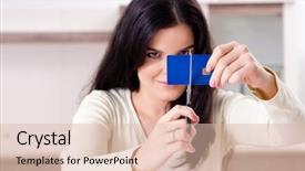  Presentation with budget actual - Slides having woman with receipts in budget background and a lemonade colored foreground