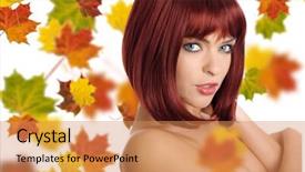  Presentation with map of brazil in red - Cool new slides with woman with red hair amd backdrop and a coral colored foreground