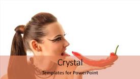 Presentation with pepper - Slides having woman with red hot pepper background and a  colored foreground
