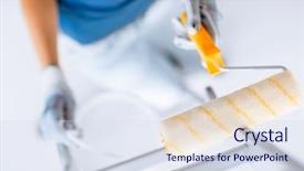  Presentation with paint bucket - Cool new PPT theme with woman with roller and paint backdrop and a  colored foreground