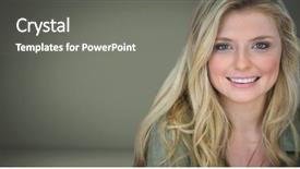  Presentation with sage - Colorful PPT theme enhanced with woman with sage green background backdrop and a gray colored foreground