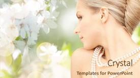  Presentation with pearl - Amazing presentation having woman with sea pearl necklace backdrop and a lemonade colored foreground