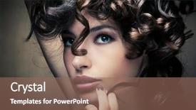  Presentation with shiny new lignite power - Presentation featuring woman with shiny curly silky background and a coral colored foreground