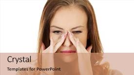 Presentation with pain - Slides consisting of woman with sinus pressure pain background and a coral colored foreground