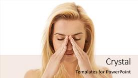  Presentation with pain - Audience pleasing slides consisting of woman with sinus pressure pain backdrop and a coral colored foreground