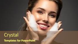  Presentation with beautiful skin - Theme featuring woman-with-soap-foam background and a tawny brown colored foreground