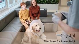  Presentation with vet - Slides consisting of woman-with-son background and a coral colored foreground