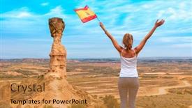  Presentation with desierto - PPT theme featuring woman-with-spanish-flag background and a  colored foreground