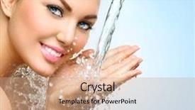  Presentation with cleansing - Slide set enhanced with woman with splashes of water background and a coral colored foreground