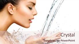  Presentation with blue spa - Slide set with woman with splashes of water background and a lemonade colored foreground