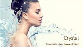  Presentation with skin care - Slides enhanced with woman with splashes of water background and a cream colored foreground