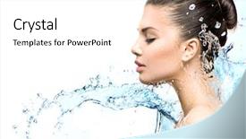  Presentation with under water - Presentation enhanced with woman with splashes of water background and a white colored foreground
