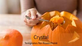  Presentation with lantern - Beautiful theme featuring woman with spoon carving backdrop and a gold colored foreground