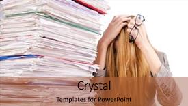  Presentation with busy - Beautiful presentation featuring busy woman with stacks backdrop and a red colored foreground