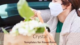  Presentation with surgical - Cool new theme with woman-with-surgical-mask-carries backdrop and a lemonade colored foreground