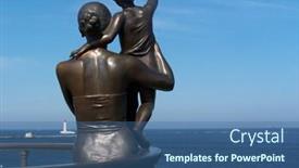  Presentation with woman child - Theme consisting of woman-with-the-child background and a ocean colored foreground