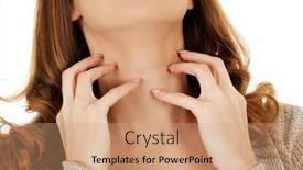  Presentation with pain - Presentation design having woman-with-throat-pain background and a  colored foreground