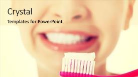  Presentation with data entry copy paste virtual assistant - Audience pleasing slides consisting of woman with toothbrush and paste backdrop and a lemonade colored foreground