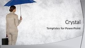  Presentation with composite - Colorful presentation design enhanced with woman with umbrella and briefcase backdrop and a white colored foreground