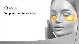  Presentation with aging skin - Audience pleasing PPT layouts consisting of woman-with-under-eye-collagen backdrop and a white colored foreground