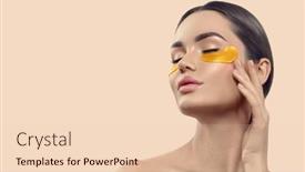  Presentation with healthy aging - Slide set consisting of woman-with-under-eye-collagen background and a lemonade colored foreground