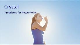  Presentation with blue water - Presentation theme consisting of woman with water against blue background and a  colored foreground