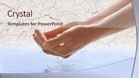  Presentation with soil conservation - Colorful PPT layouts enhanced with woman with water and dry backdrop and a lemonade colored foreground